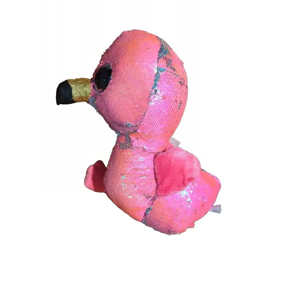 Large TY Flippables Sequin Plush - PINKY the‎ Flamingo